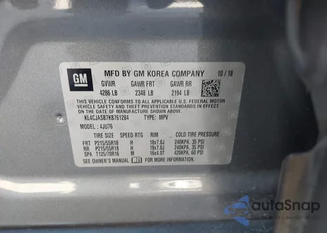 2019 Buick Encore Fwd Preferred from USA, damaged, VIN KL4CJASB7KB761284